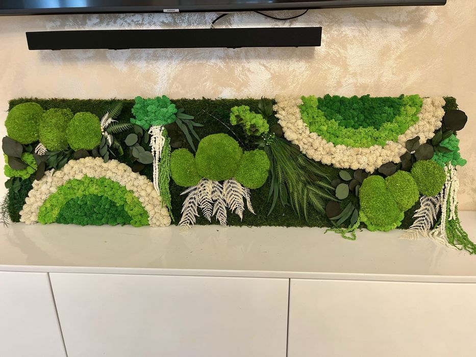 Tablou cu licheni, muschi si plante stabilizate