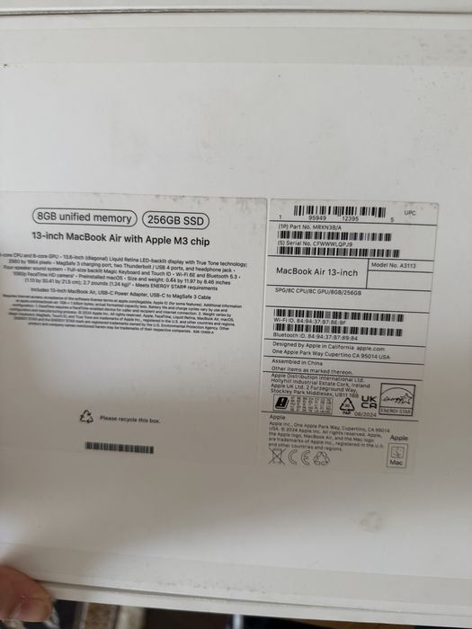Macbook air m3 почти новый