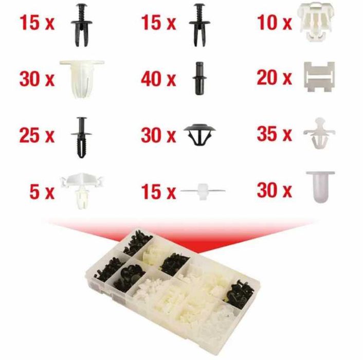 Крепежни елементи и щипки за MERCEDES кутия - 270 бр.