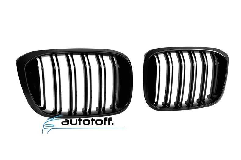 Grile duble iluminate compatibile cu BMW X3 G01 (18-22) Negru lucios cu LED
