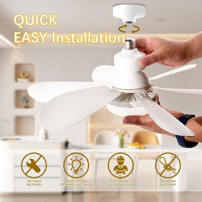 Модерна вентилаторна лампа с форма на цвете, LED осветление,