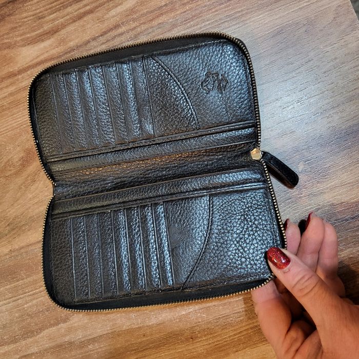 Естествена кожа органайзер карти и калъф за телефон