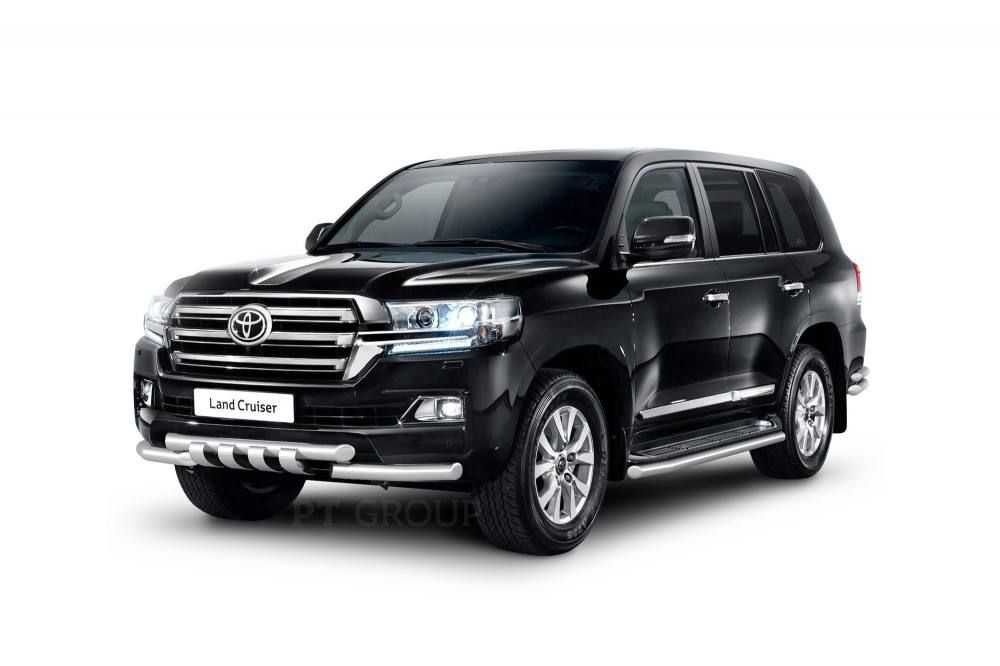 Защита переднего бампера с зубьями для TOYOTA LC 200 от 2014 г.в.