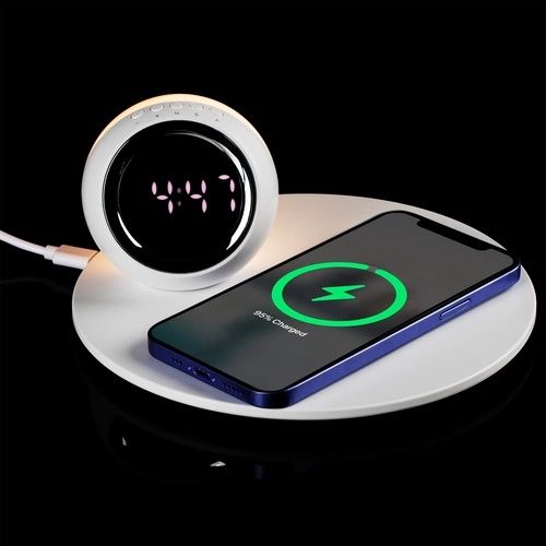 Станция беспроводной зарядки с часами и подсветкой