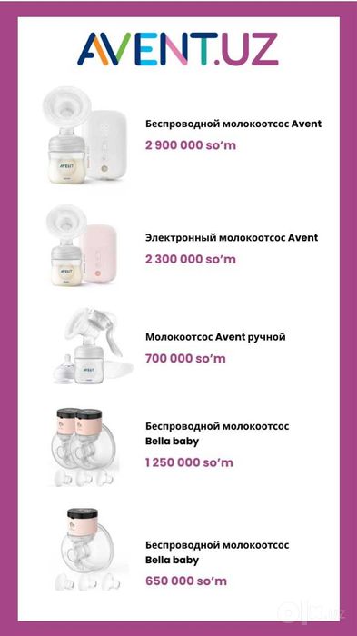 Elektr sut sog’adigan aparati Bellababy