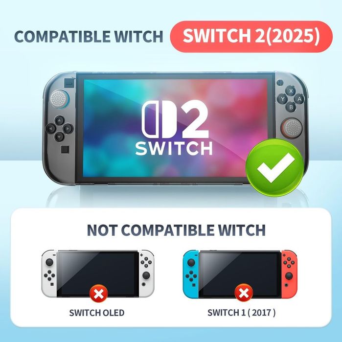 Husă Nintendo Switch 2 transparentă – protecție consolă + Joy-Con
