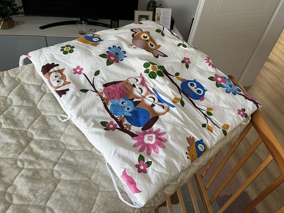 Vand patut lemn cu saltea 120 x 60 + accesorii