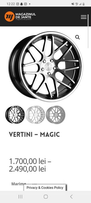 Vând jante vertini concave r19 cu cauciucuri