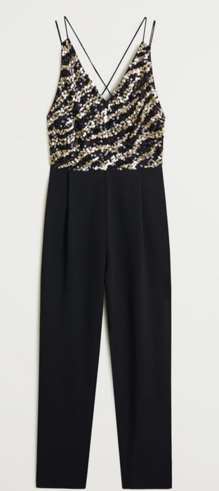 Salopeta neagră nunta, botez Mango brodata cu paiete