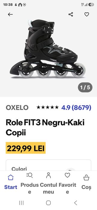 Role Oxelo pentru copii - marime 32-35, negre.