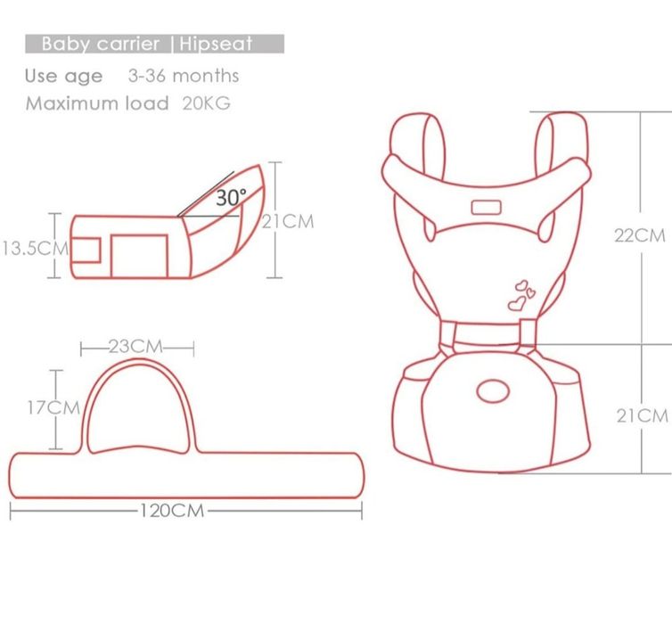 Marsupiu ergonomic cu scaunel Aiebao