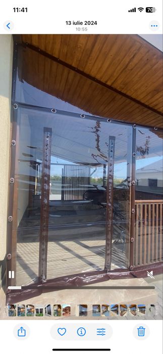 Inchideri terase/foisoare cu folie transparenta Cristal PVC Taiwan grosime 0,8mm