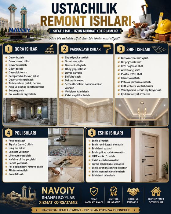 Remont va demontaj ishlari