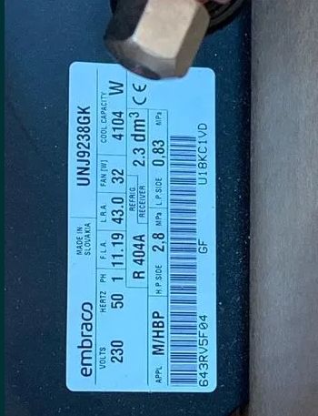 Agregat motor 2682w -10 ULNJ9238gk compresor embraco vitrina nou