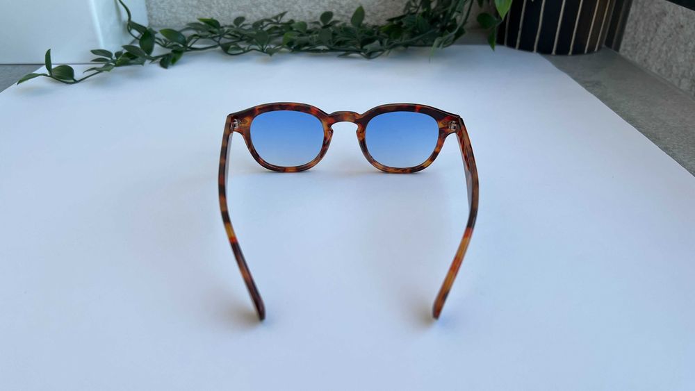 Ochelari de soare Moscot Lemtosh Rama animal print Lentile albastre
