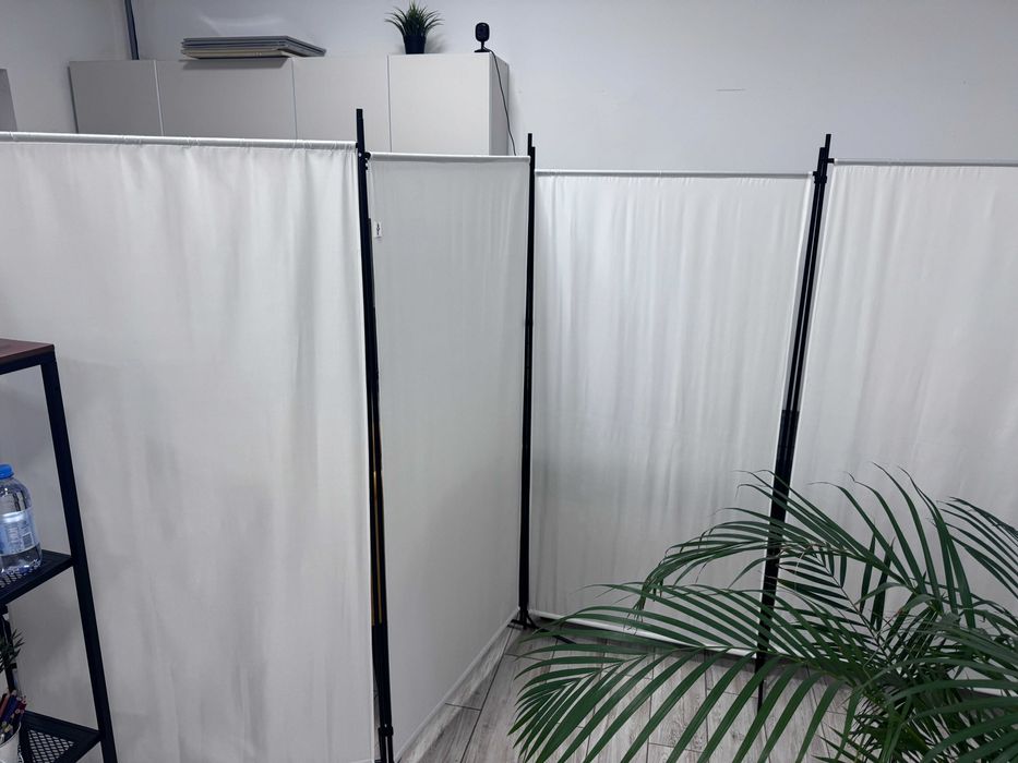 Paravan de cameră cu 4 panouri alb