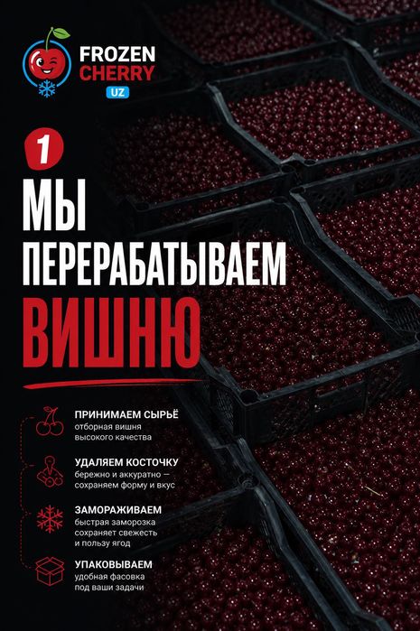 Услуги по шоковой заморозке. Выбиваем косточку из вишни черешни