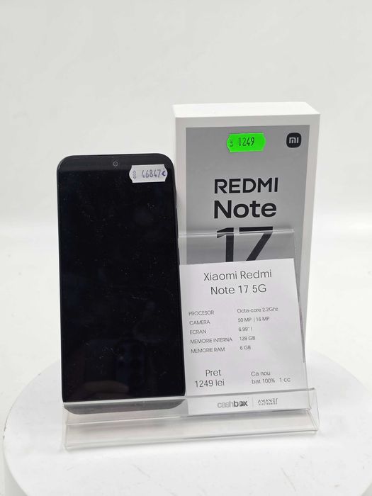 Xiaomi Redmi Note17 5G 128GB 6+6GB RAM BAT100% NOU Garantie 24 Luni