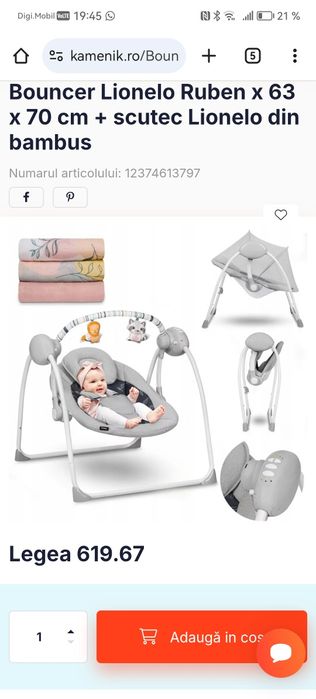 Balansoar electric pentru bebe