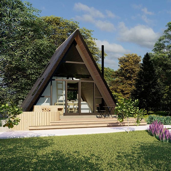 Casa din lemn ,tip A soluție  modernă