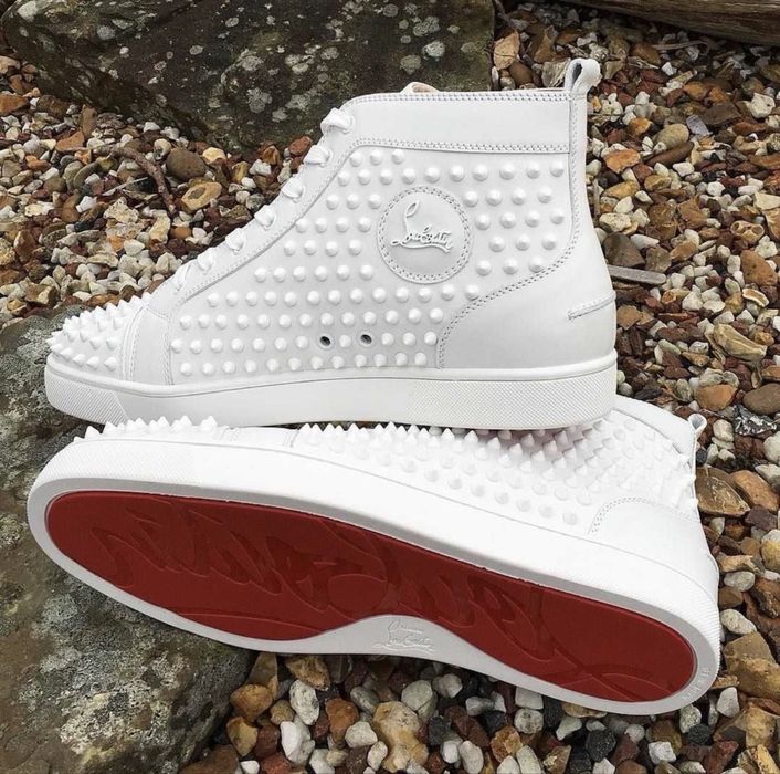Adidasi Christan Louboutin High White . Lobotani Lobotin Lubutani