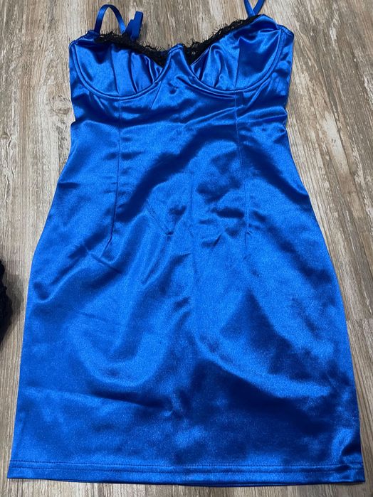 Синя рокля за парти размер S