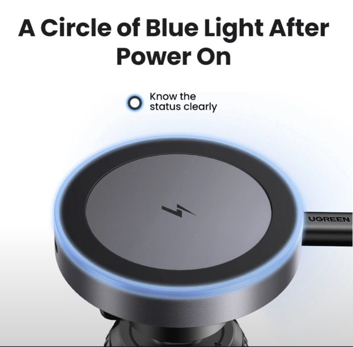 UGREEN MagSafe 15W — магнитный держатель + беспроводная зарядк