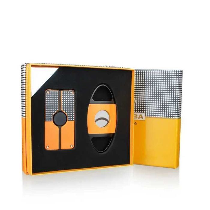 Подаръчен комплект от запалка с пънчър и ножица за пури