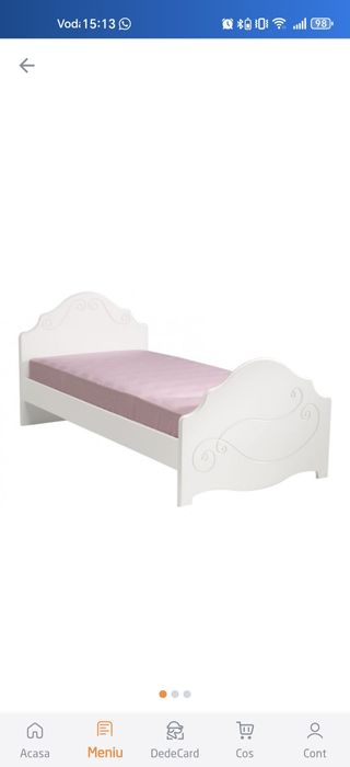 Pat Alice, 1 persoana, alb, 90 x 200 cm + Saltea