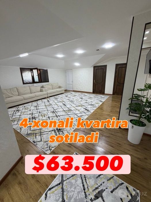 4-xonali kvartira sotiladi