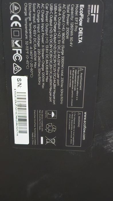 EcoFlow DELTA EF3 Pro probabil defectă