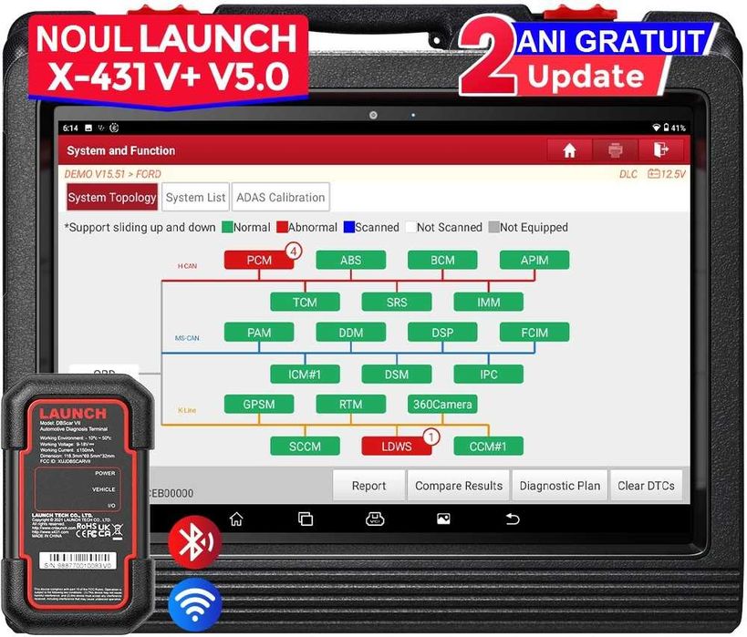 Tester auto PROFESIONAL Launch X431 V+ PRO4 2028 ROMANA, OBFCM FULL