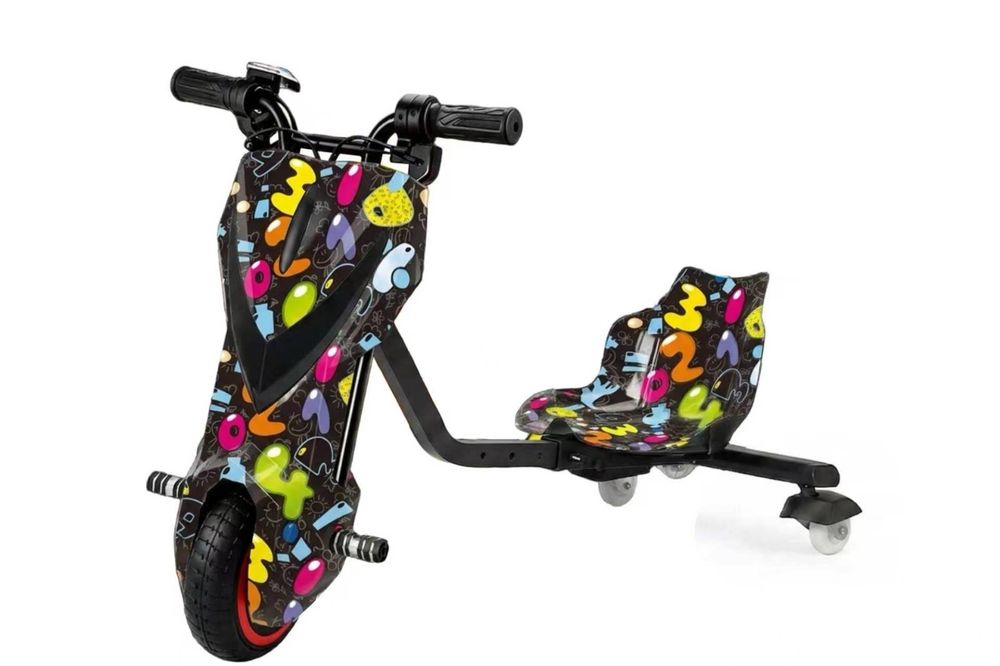 Tricicletă electrică copii 8 inch 350W, baterie 36V, autonomie 10 km