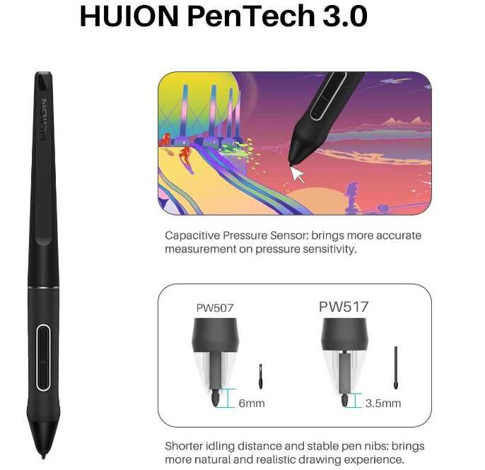 Tableta grafica "22 inch Huion Kamwas Usb tip c stilou fara baterie