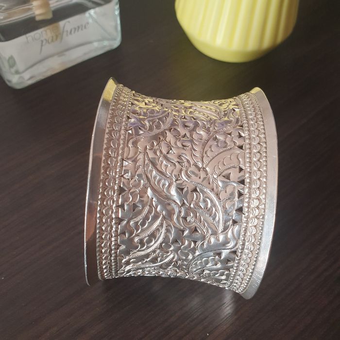 Bratara Argint 925 tip manseta design floral