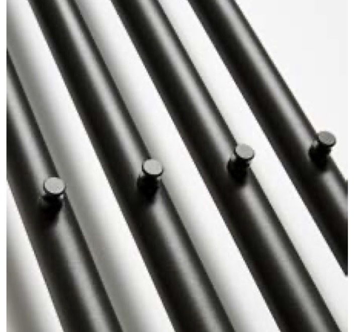 Дизайнерска лира за баня бяла/черна 266х1500мм