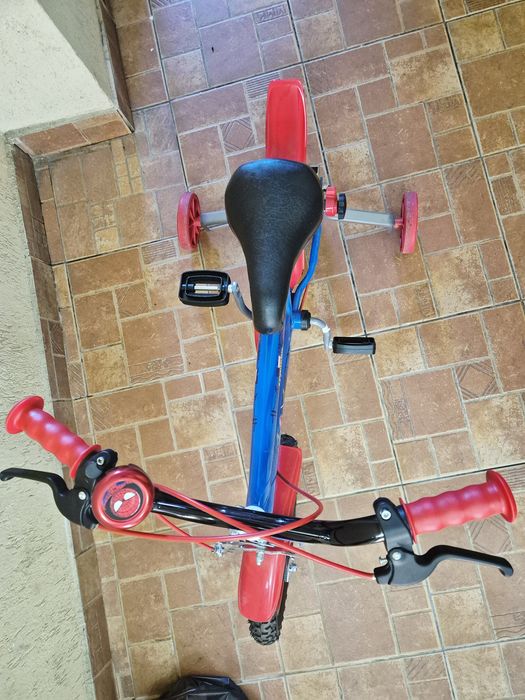 Bicicleta SPIDERMAN cu roti ajutătoare