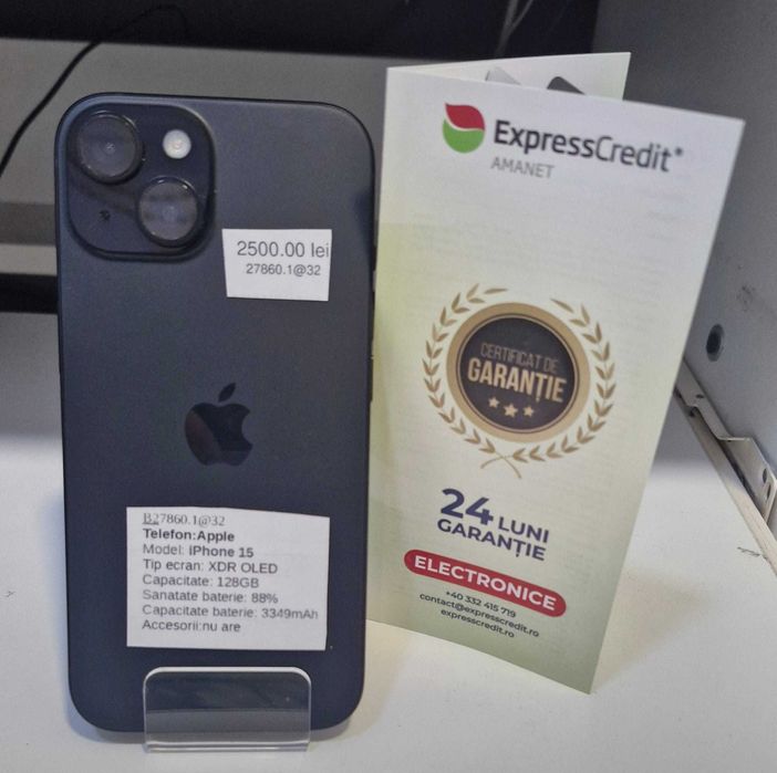iPhone 15 128Gb 88% bateria (AG32 B27860.1) 2 ANI GARANTIE!