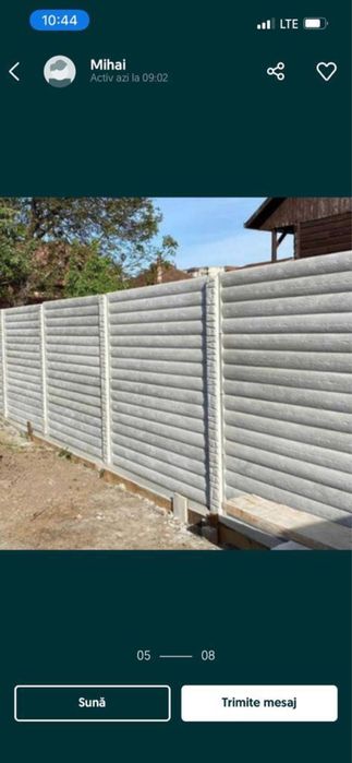 Garduri beton din placi si stalpi