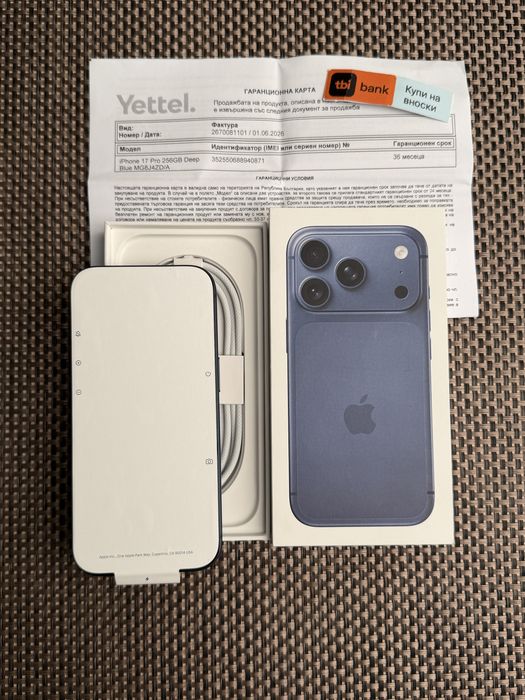 НОВ! *ЛИЗИНГ* iPhone 17 Pro 256Gb Deep Blue 36М ГАРАНЦИЯ