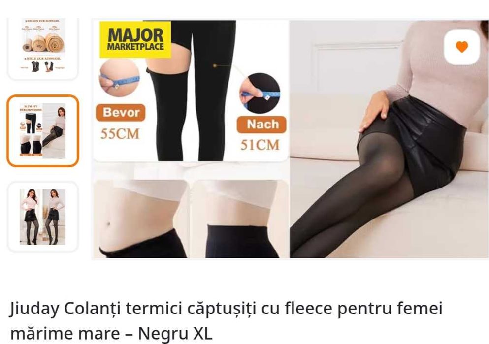 Colanți termici Negru XL