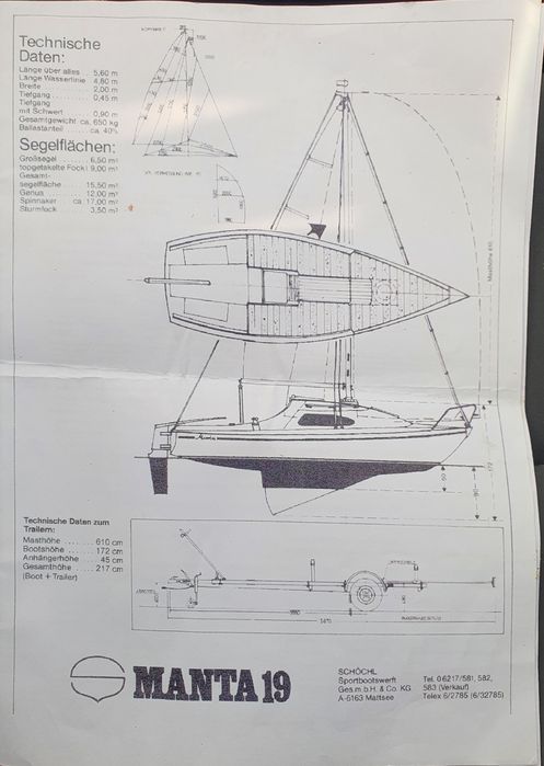 Velier Manta 19 + peridoc 1000kg inmatriculat