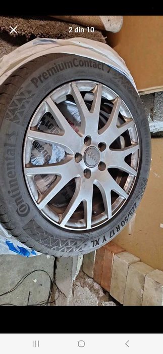 Jante aliaj audi + Cauciucuri vară Continental 225 50 R17 Y XL