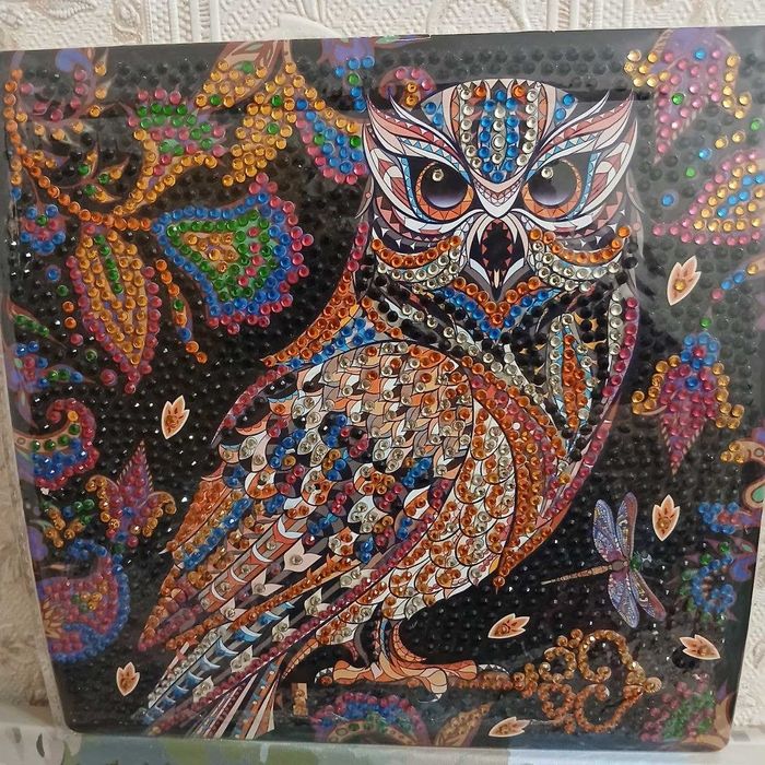 Картина Сова стразы.