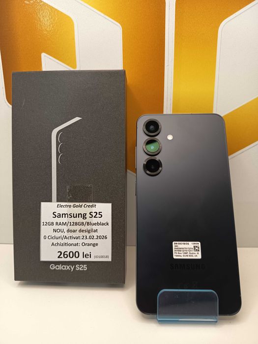 Samsung S25 12GB RAM/128GB/Blueblack/DOAR DESIGILAT/NOU!!!