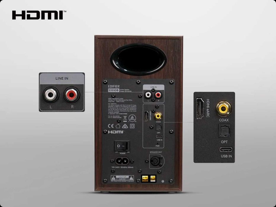 Edifier S355DB c 8-дюймовый беспроводной сабвуфер/Bluetooth 6.0/LDAC/