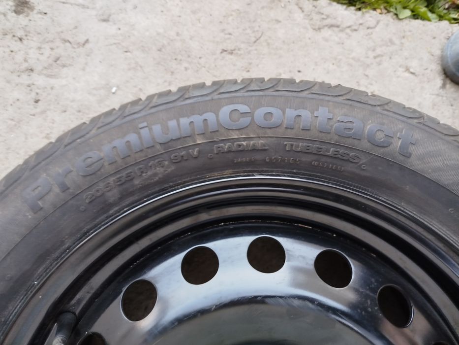 Anvelopa Continental cu jantă tablă pentru Megane 2 si Opel Astra 205/55R16 nouă.