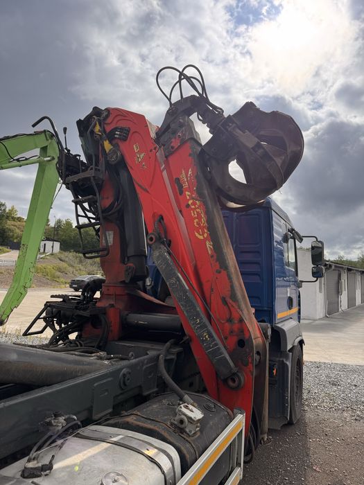 Camion Man Abrollkipper cu macara graifer