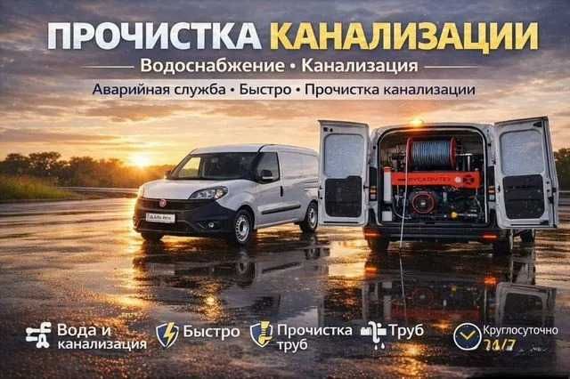 Kanalizatsiya tozalash, прочистка засора выезд в любое время суток