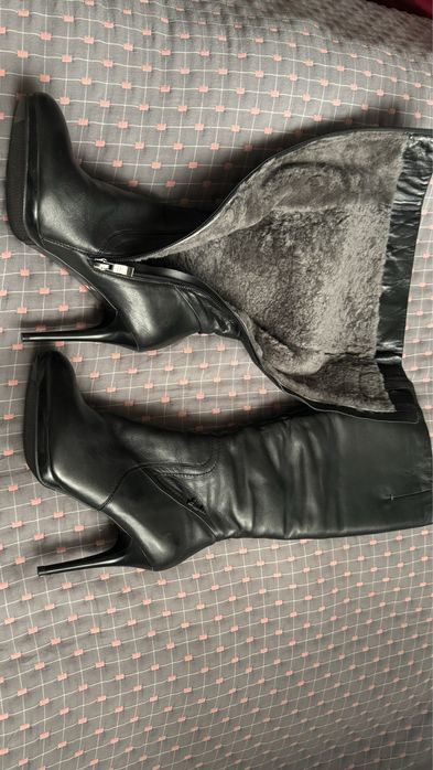 Зимние сапоги кожа